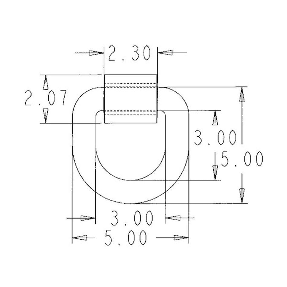 Buyers - 1"D x 3"H x 3"W Forged D-Ring with Weld-On Bracket