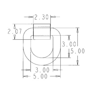 Buyers - 1"D x 3"H x 3"W Forged D-Ring with Weld-On Bracket
