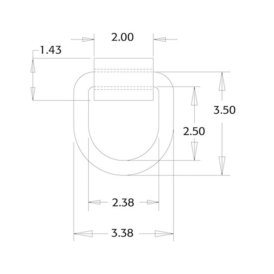 Bolt-On 1/2" Forged Lashing D-Ring