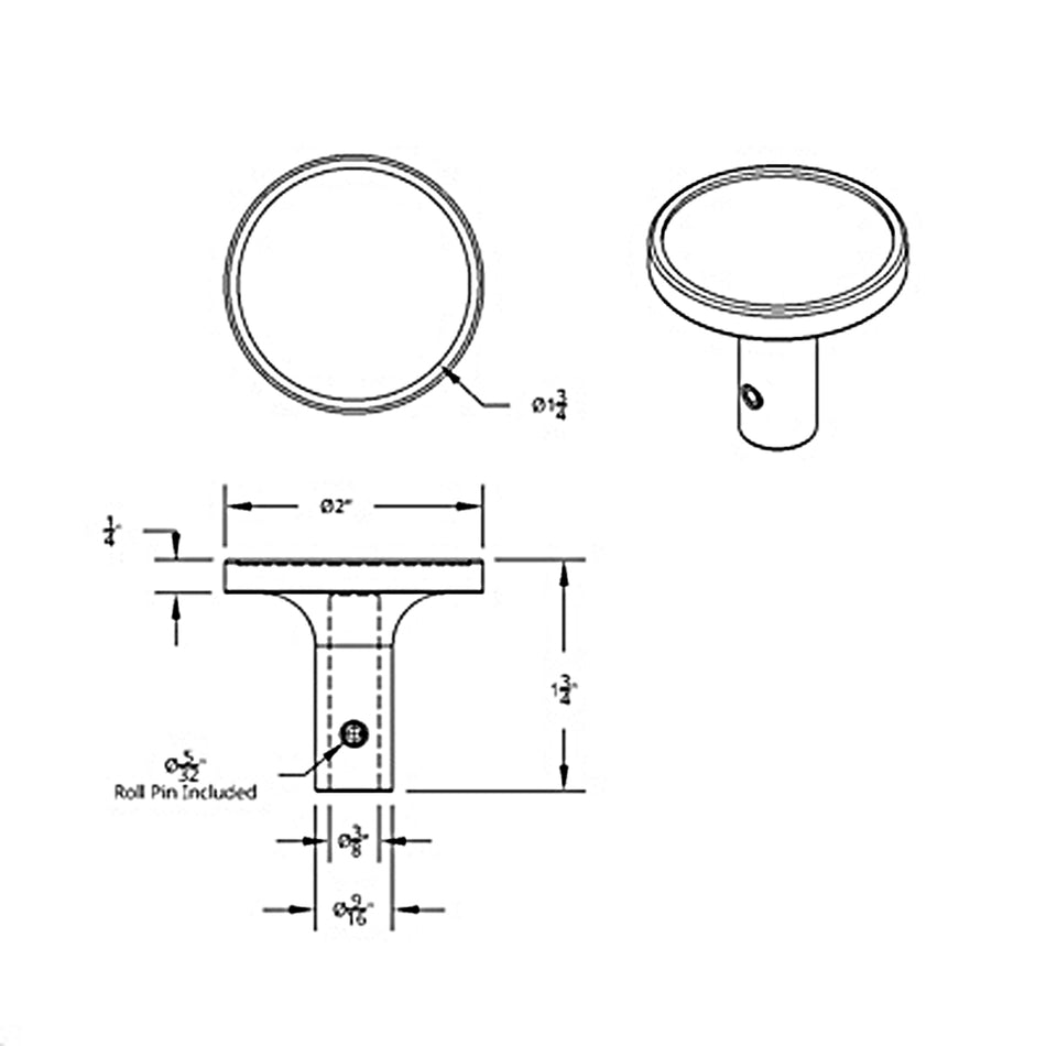 United Pacific - Red "Tractor" Long Air Valve Aluminum Knob