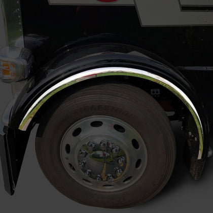 Real Wheels - 1" Stainless Steel Flange Fenderettes for Peterbilt, Kenworth & Others