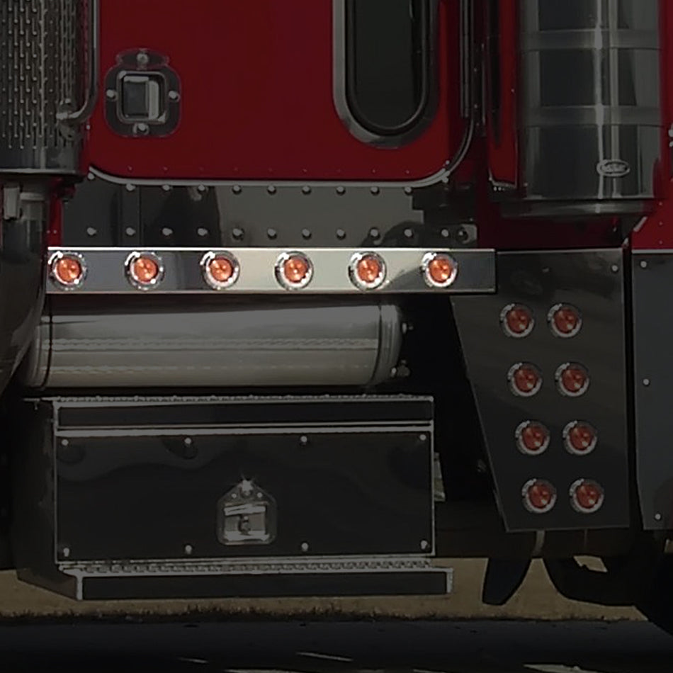 Peterbilt 379 Cab Panels with 2" x 12 Amber LED Beehive Marker Lights