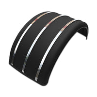 Real Wheels - 25" x 1/2 Circle Poly Fender (Black w Stainless Steel Inserts)