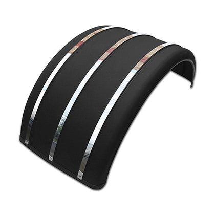 Real Wheels - 25" x 1/2 Circle Poly Fender (Black w Stainless Steel Inserts)