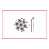 Trux 4" Red Stop, Turn & Tail Round LED Lights - 8 Diodes