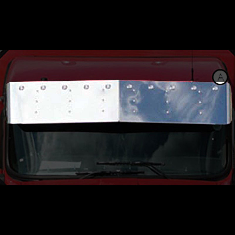 Kenworth W900L 13" Stainless Steel Curved Windshield Blind Mount Visor