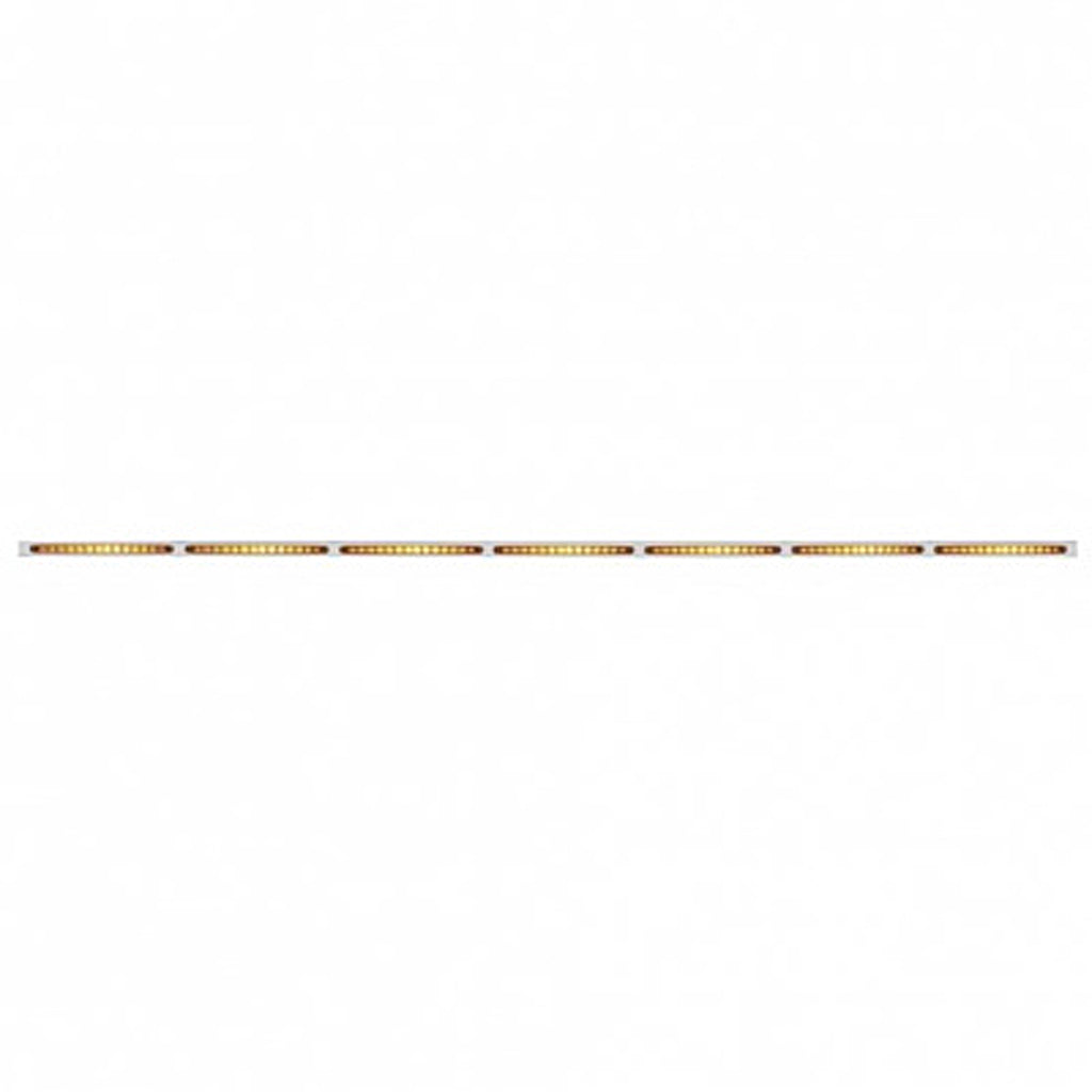 94" Stainless Light Bracket With 7X 14 LED 12" Light Bars - Amber LED (Amber Lens)