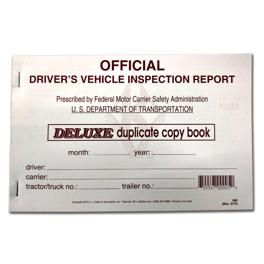 Driver Daily Vehicle Inspection Report Book, 2-Ply, with Carbon