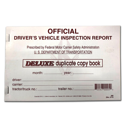Driver Daily Vehicle Inspection Report Book, 2-Ply, with Carbon