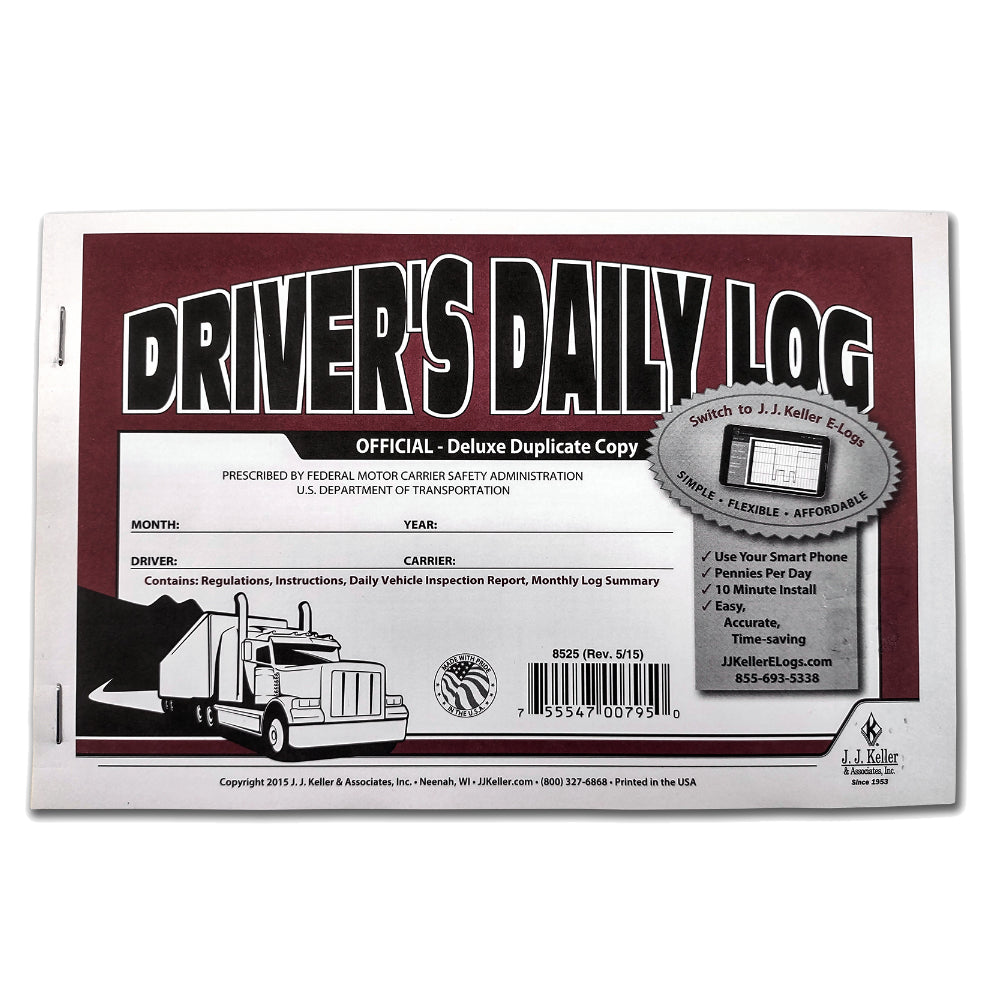 Driver’s Daily Log Book, 2-Ply, Carbon, Recap, Detailed Daily Vehicle Inspection Report