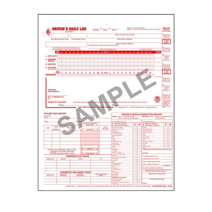 Loose-Leaf Five-In-One Driver’s Daily Log Books - 2-Ply, Carbonless, 3-Hole Punched