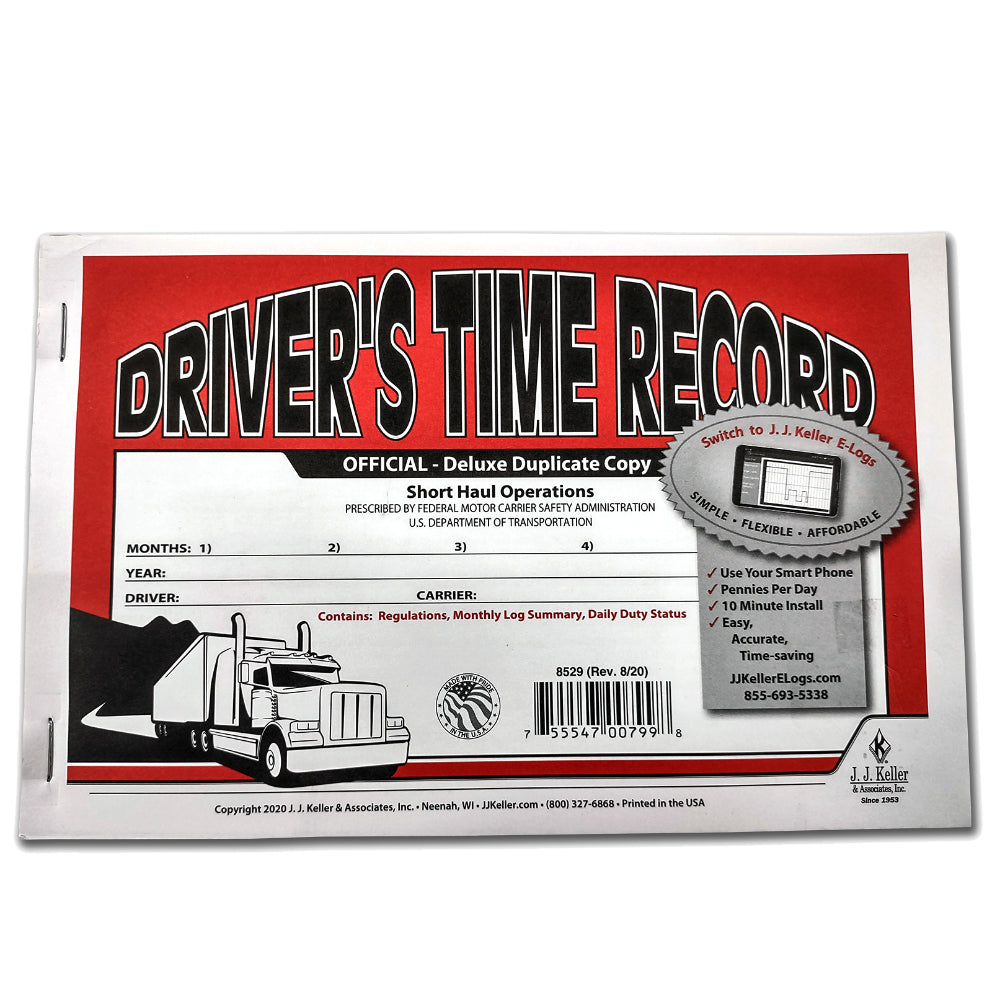 Driver’s Exemption Log -100 Air-Mile Radius - 2-Ply, with 3 carbons, No Daily Vehicle Inspection Report