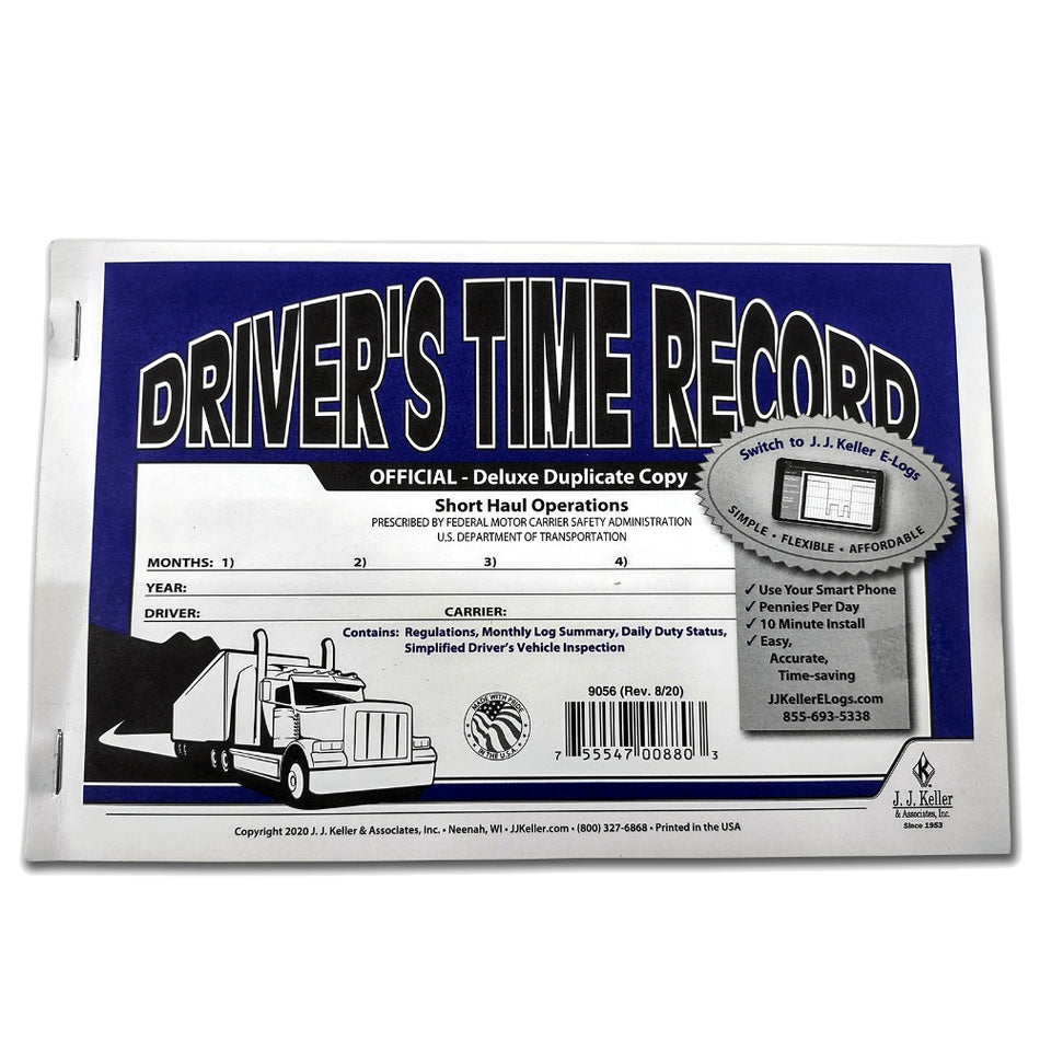 Driver’s Exemption Log -100 Air-Mile Radius - 2-Ply, with 3 carbons, Simplified Daily Vehicle Inspection Report