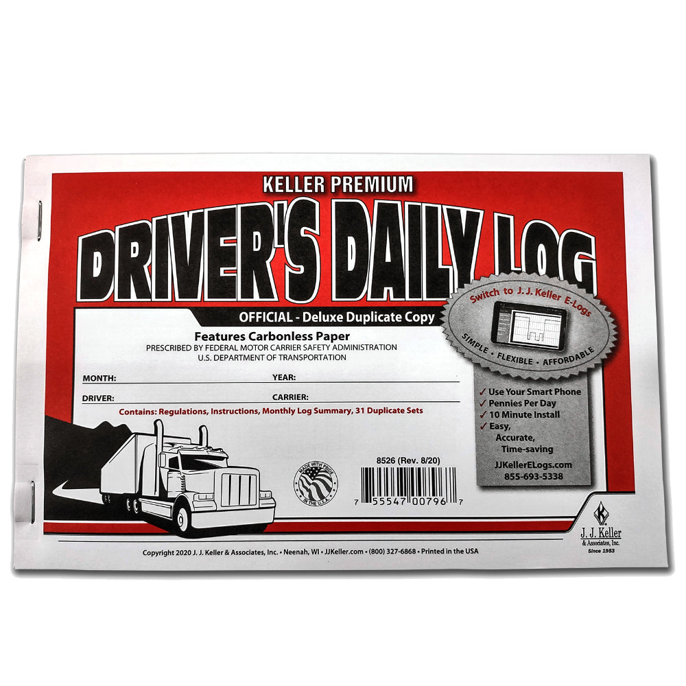 Imprinted Driver's Daily Log Book Carbon-furnished with inspection report –  Duplicate Copy – No. 1130B