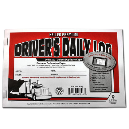 Driver’s Daily Log Books - 2-Ply, Carbonless, No Daily Vehicle Inspection Report