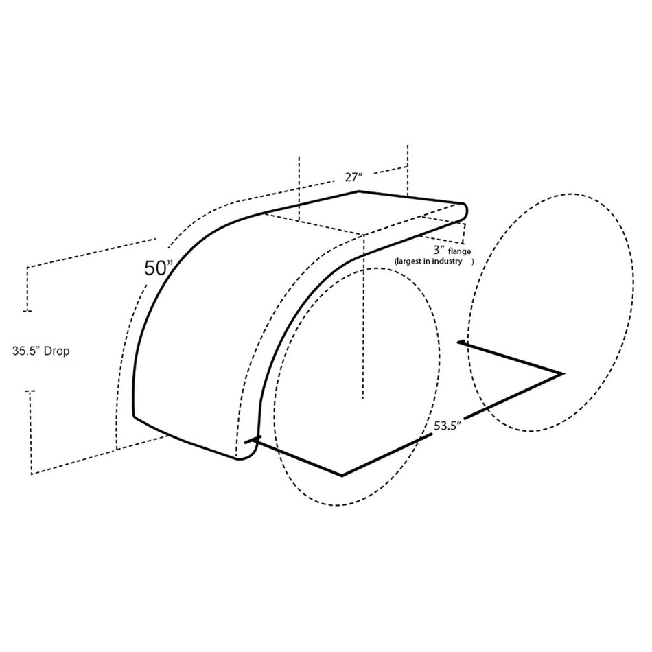 Hogebuilt 77" Half Tandem 304 Premium Stainless Steel Fenders