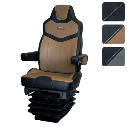Seats Inc. - Black High Back Pinnacle Seat w Brown DuraLeather