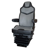 Black High Back Pinnacle Seat w Gray DuraLeather