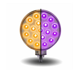 Trux Dual Revolution Amber/Red Turn & Marker to Purple Aux. Double Face Round LED Light