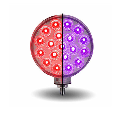 Trux Dual Revolution Amber/Red Turn & Marker to Purple Aux. Double Face Round LED Light