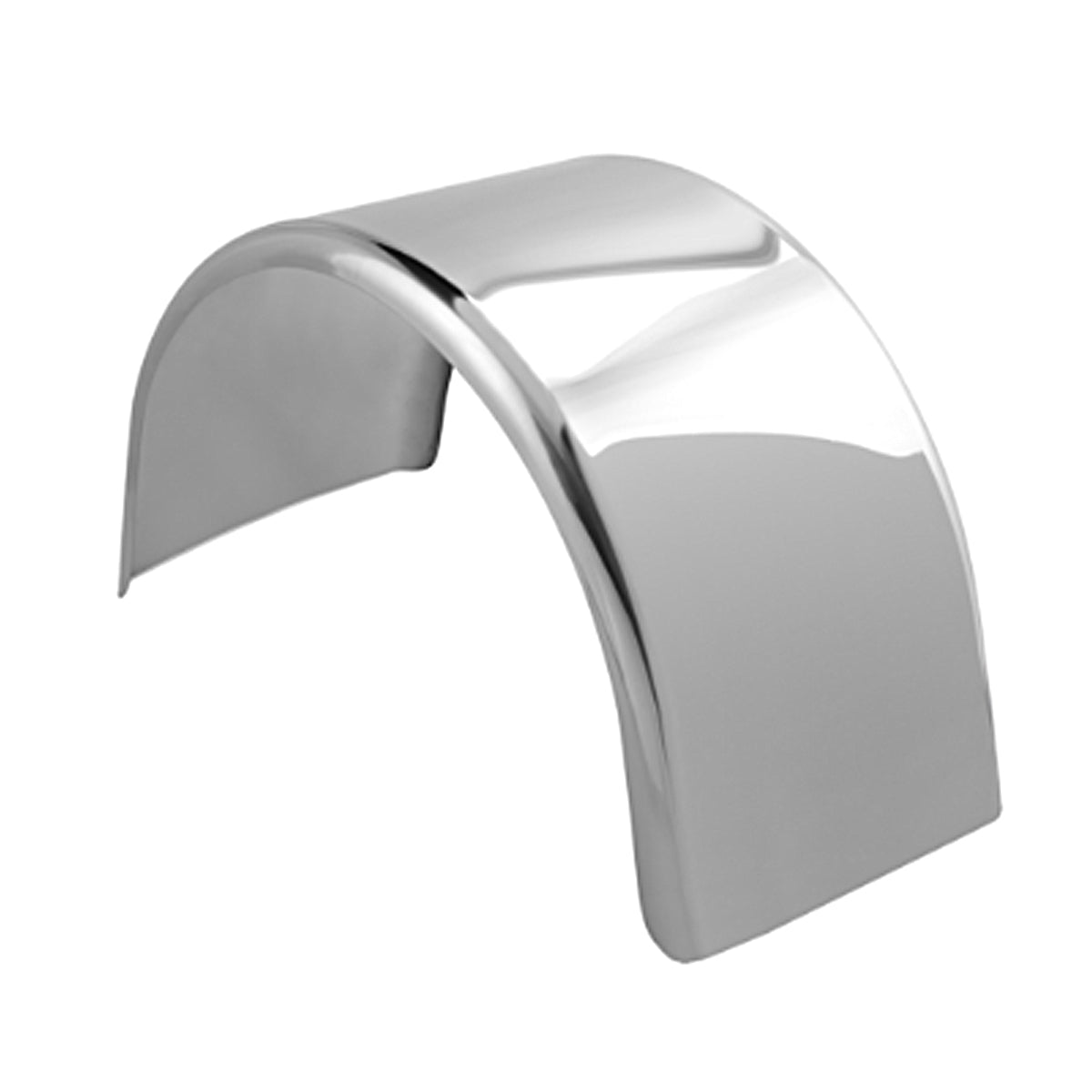 90in., 14Ga, 430 Stainless Steel Mirror Shine 1/2 Circle Fenders w/ 31" Drop - Berube's Truck Accessories