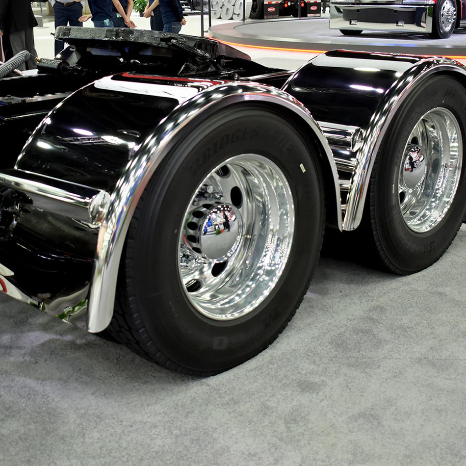 Hogebuilt 100" 304 Premium Stainless Steel, Single Axle Half Circle Fenders w/ 35.5" Drop