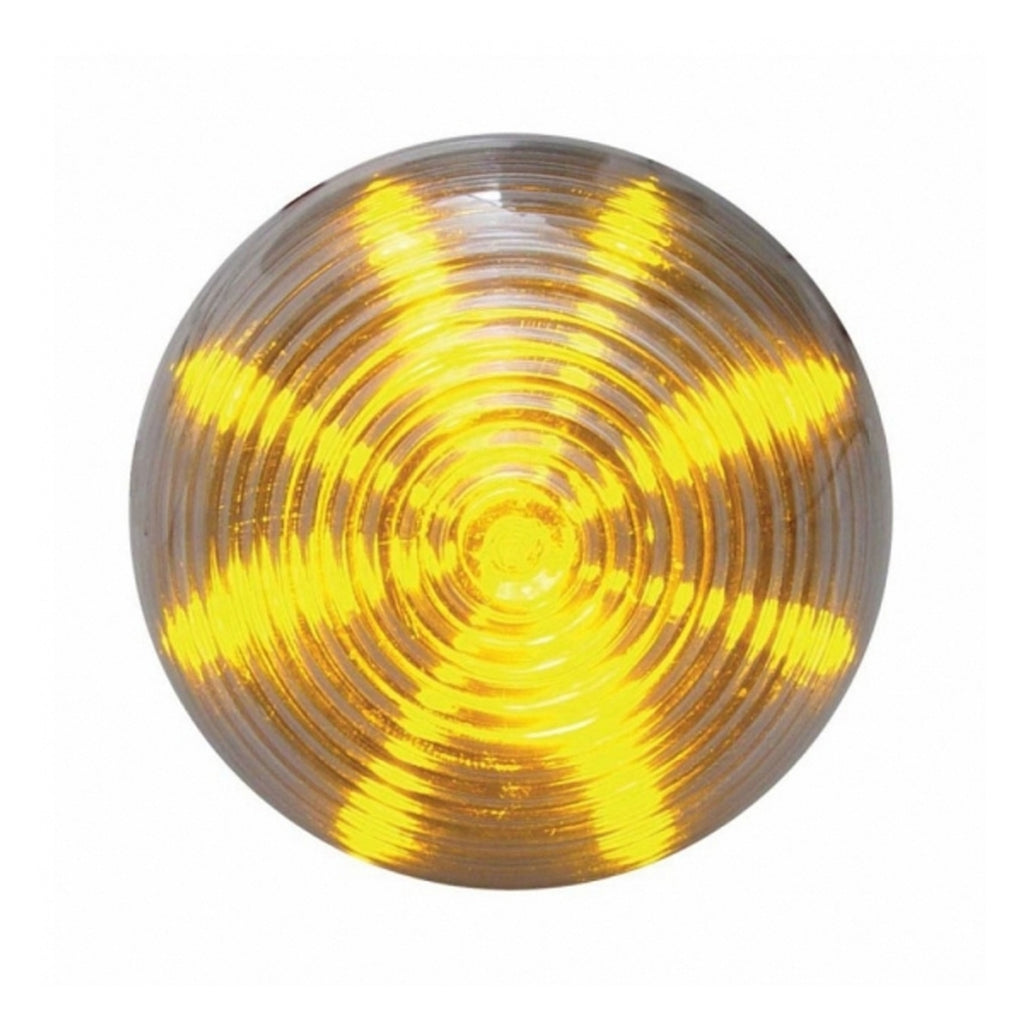United Pacific - 13 LED 2.5" Round Beehive Light (Clearance/Marker) - Amber LED/Clear Lens