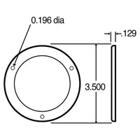 10 Series, Flange Cover, 2-1/2 in Mounts, Used In Round Shape Lights, Silver Stainless Steel
