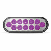 6″ Red & Purple Stop, Turn & Tail to Purple Auxiliary LED Oval Light – 12 Diodes