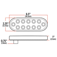 6″ Red & Purple Stop, Turn & Tail to Purple Auxiliary LED Oval Light – 12 Diodes