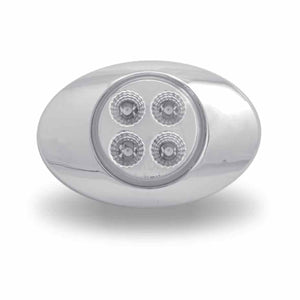 Trux - 4 Diode, Red Marker to Green Aux. Generation 2 LED Light w Chrome ABS Bezel