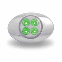 Trux - 4 Diode, Red Marker to Green Aux. Generation 2 LED Light w Chrome ABS Bezel
