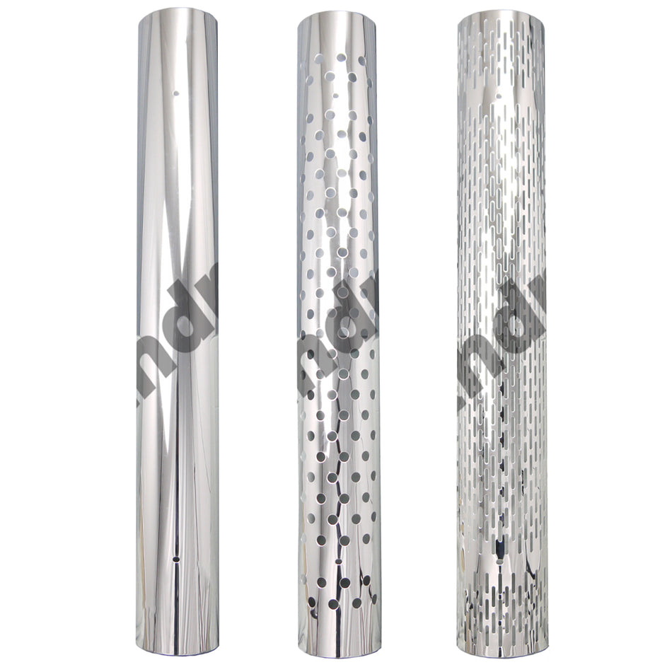 304 Stainless Steel 180 Degree Pipe Heat Shield - Round, Vertical or No Holes (No Mounting Brackets)