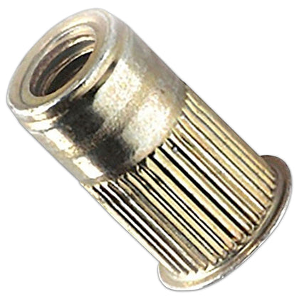 #8-32 Marson MLR Ribbed Large Flange Rivet Nut, Steel, 0.080" - 0.130" Grip