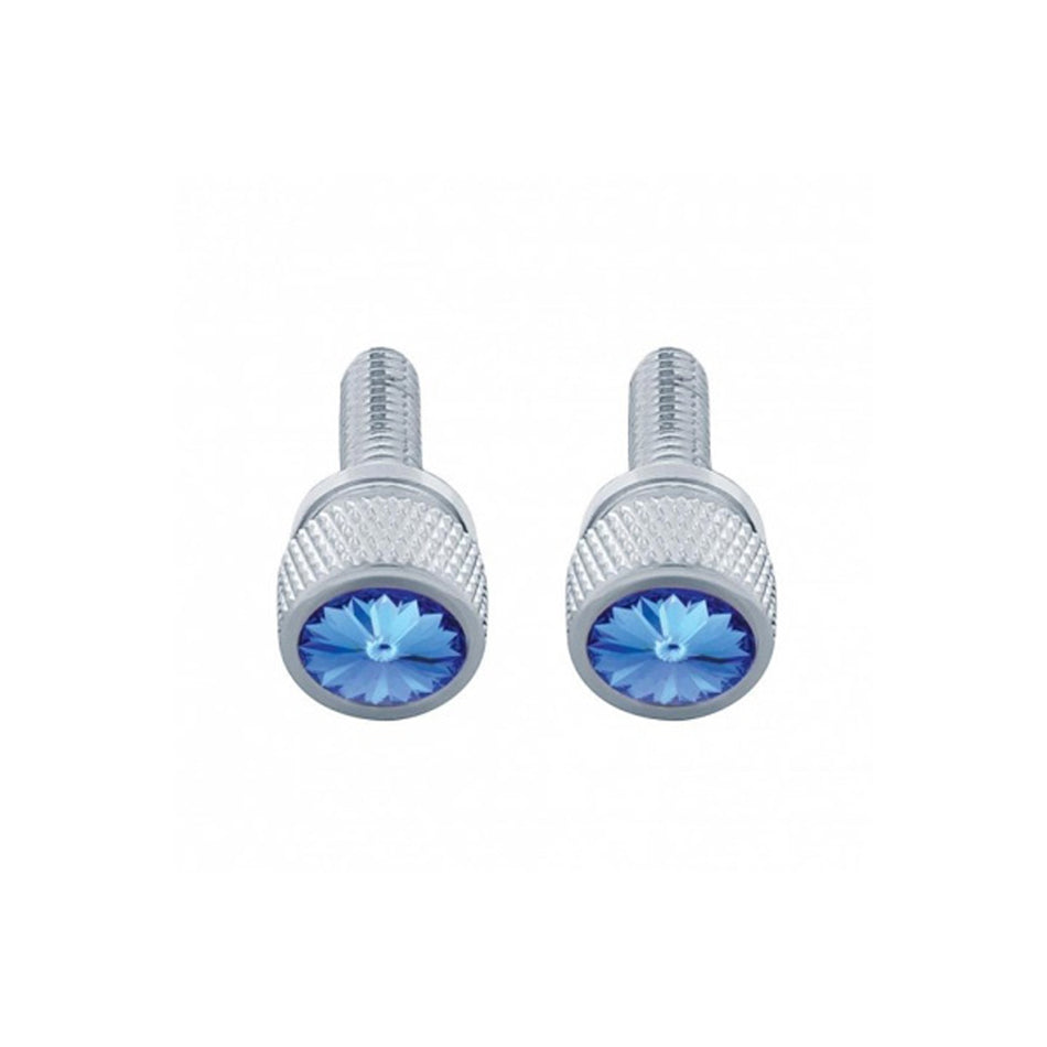 United Pacific - Kenworth 3/4" Short M6 Dash Screws w Blue Crystal (2 Pack)