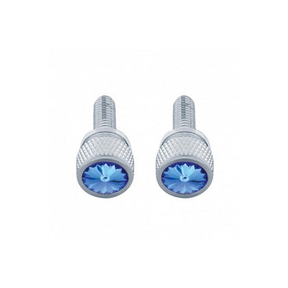 United Pacific - Kenworth 3/4" Short M6 Dash Screws w Blue Crystal (2 Pack)