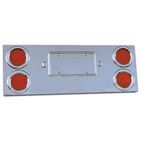 Rear Center Panel with 4 x 4" LED Lights w Red Lens & 2 License LED Lights