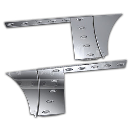 2018+ Peterbilt 388/389 Short Hood Elite Skirting Kit w Amber/Clear M5 LED Lights