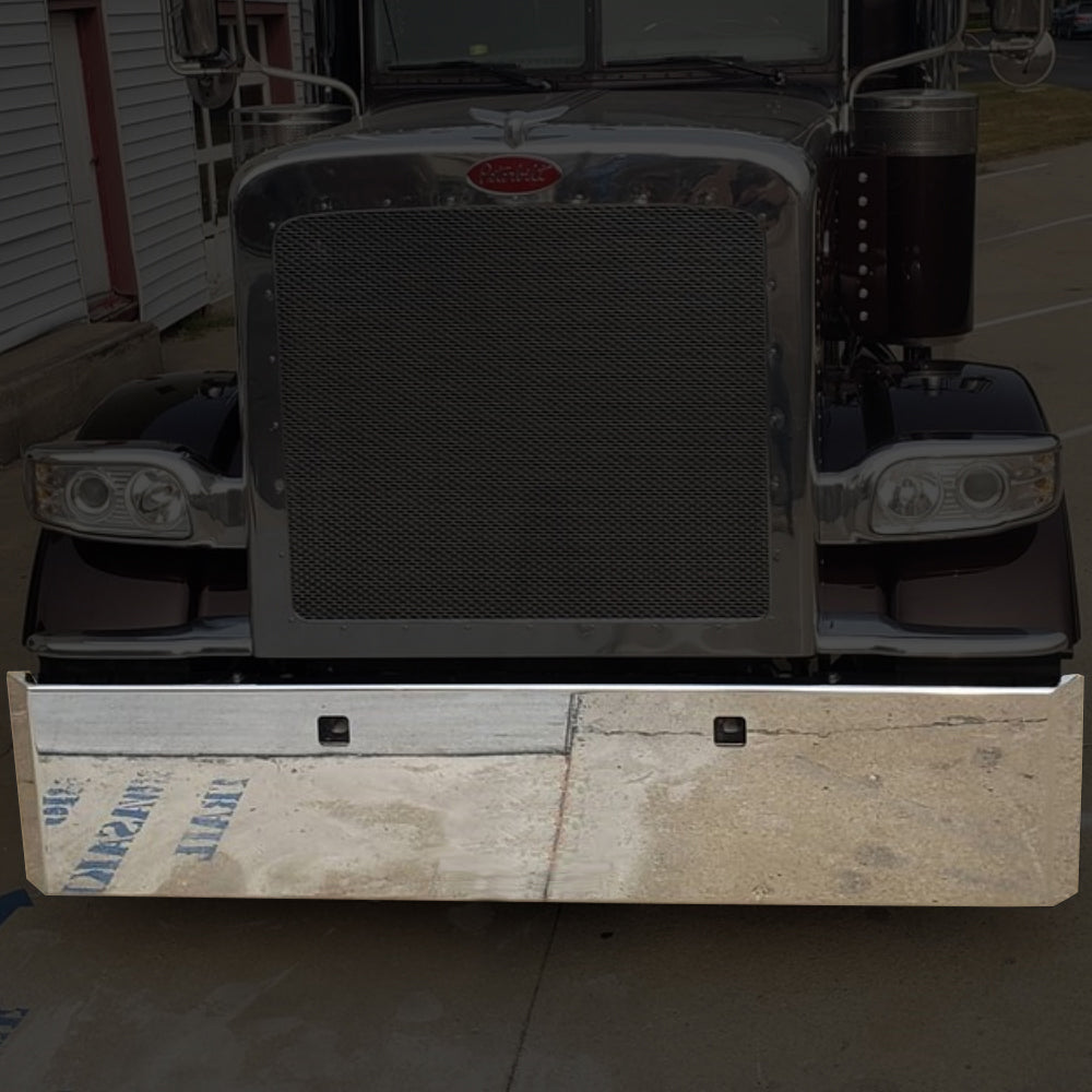 Peterbilt 389 Blind Mount, Carbon Steel, 20" Bumper w Mitered Ends (10 Gauge)