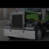Kenworth 900B or 900L 20" Mitered End, Blind Mount Stainless Steel Bumper with Tow Holes