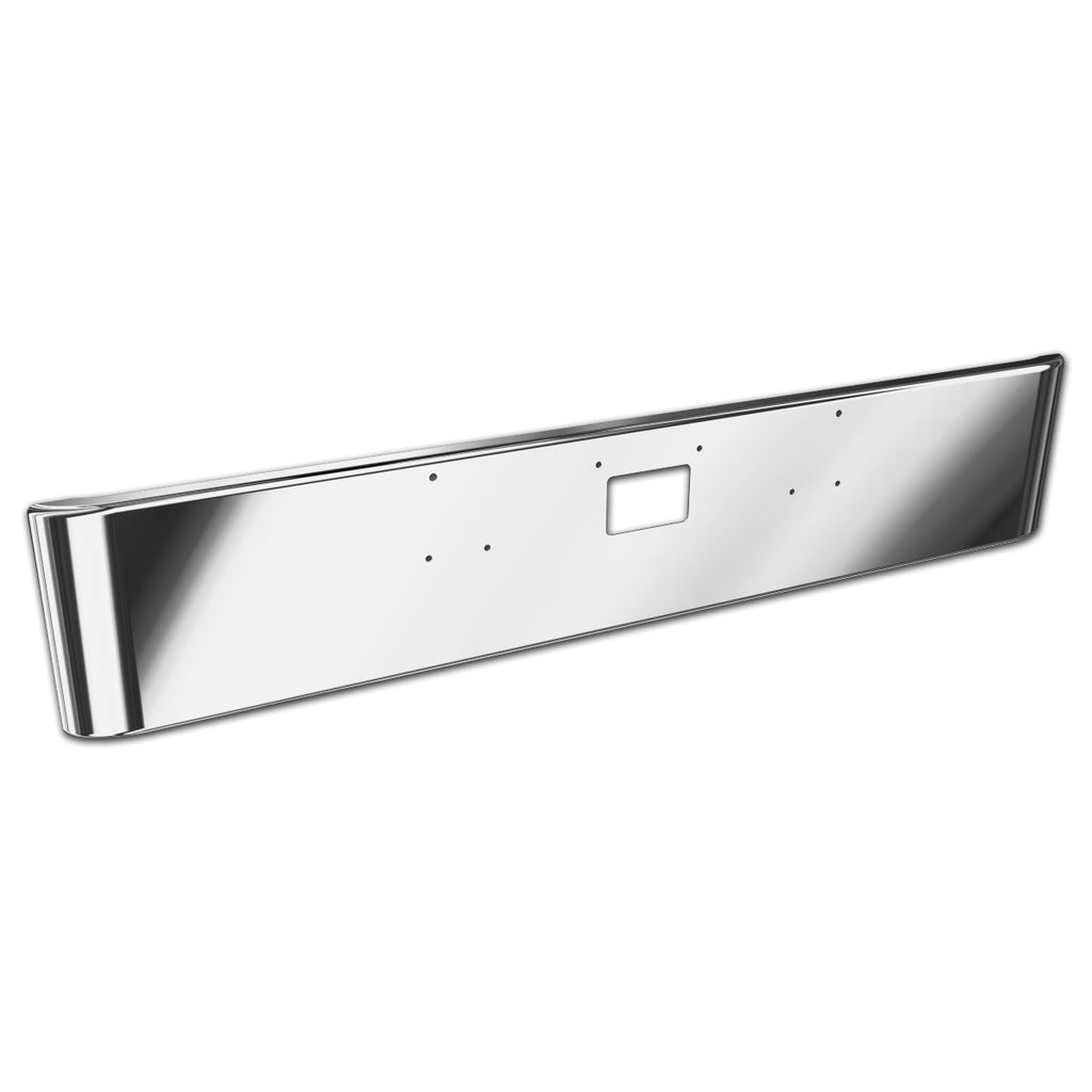 Hendrickson - Peterbilt 379  18" Texas Square End 10Ga Chrome Steel Bumper w Center Tow Hole