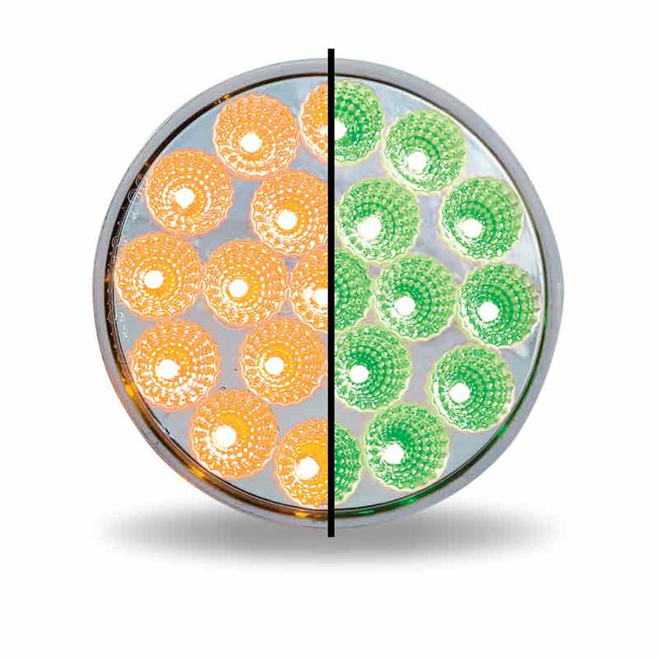 Trux - 4″ Amber Marker to Green Auxiliary Round LED Light (19 Diodes)