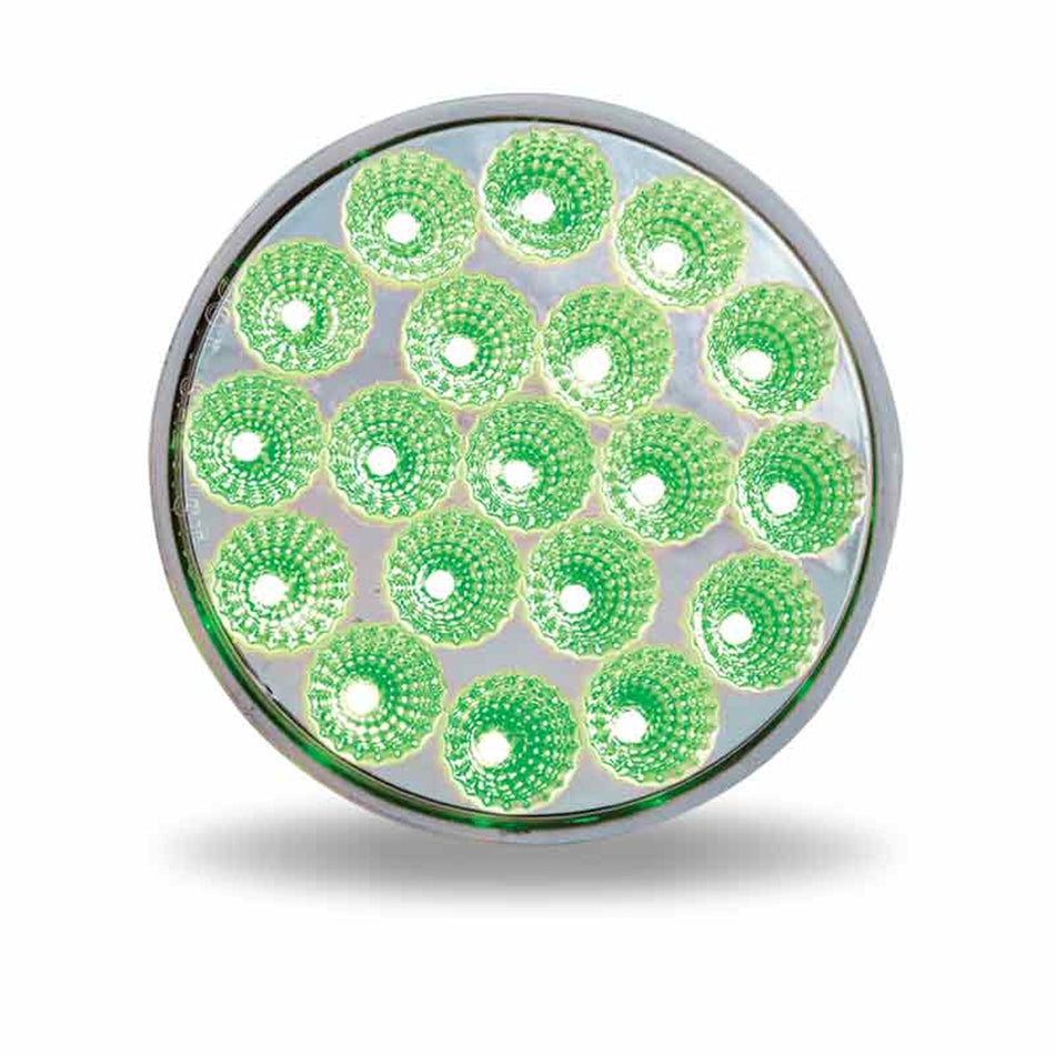 Trux - 4″ Amber Marker to Green Auxiliary Round LED Light (19 Diodes)