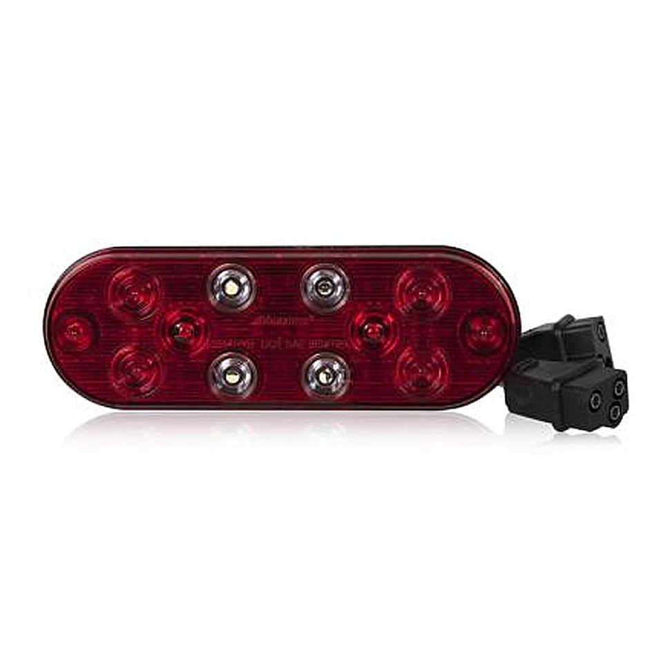 Maxxima - Low Profile Oval Hybrid STT/BU Surface Mount Light (Red & White)