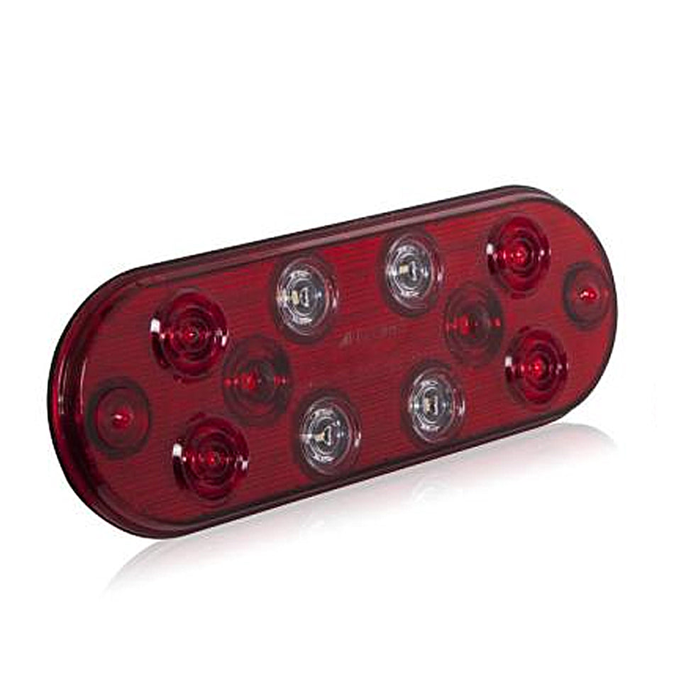 Maxxima - Low Profile Oval Hybrid STT/BU Surface Mount Light (Red & White)