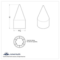 33mm x 4-1/8" Chrome Plastic Spike "Push On" Nut Covers (Individual or 60ct.)