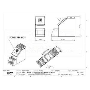 Iconic Metal Gear - 12 Inch Wide Diamond Plate Step Box