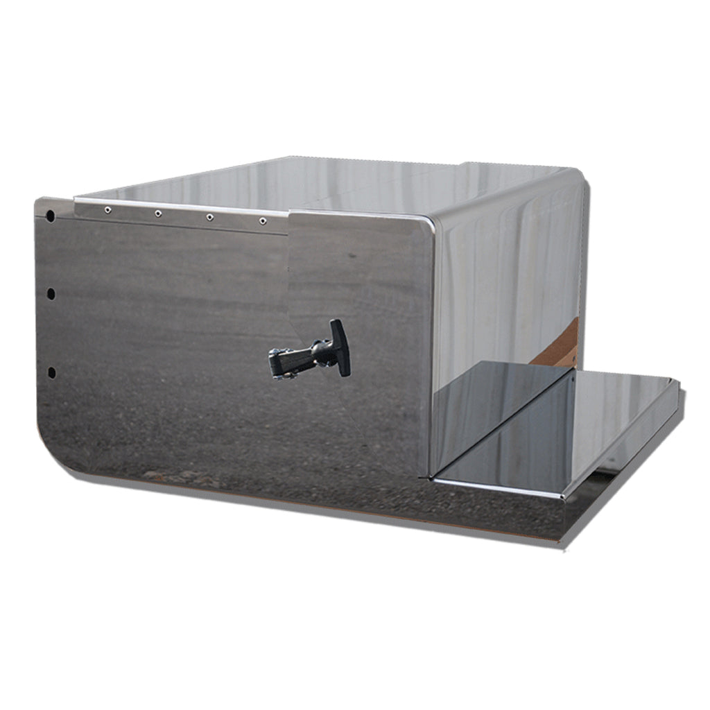 Peterbilt 379, 388, 389 Rear Stainless Steel Tool Box w Tie Down & Molded Lid