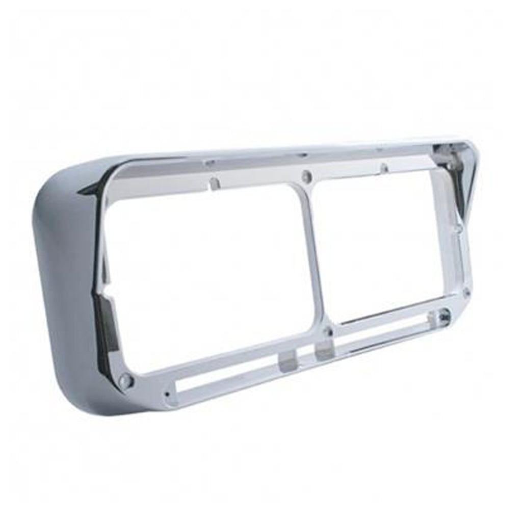 14 LED Rectangular Dual Headlight Bezel With Visor - White LED/Clear ...