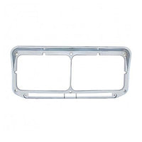 United Pacific - Rectangular Dual Headlight Bezel w Visor - LED Cutout